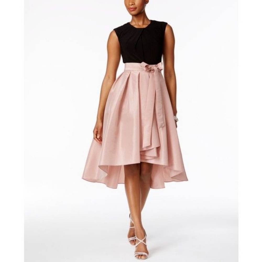 SL Fashions Colorblock High-Low Dress